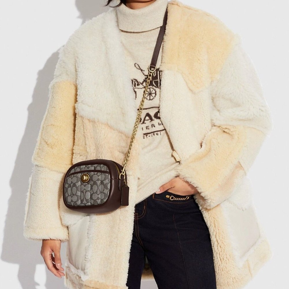 Coach Small Camera Bag in Signature Jacquard with Quilting C5275